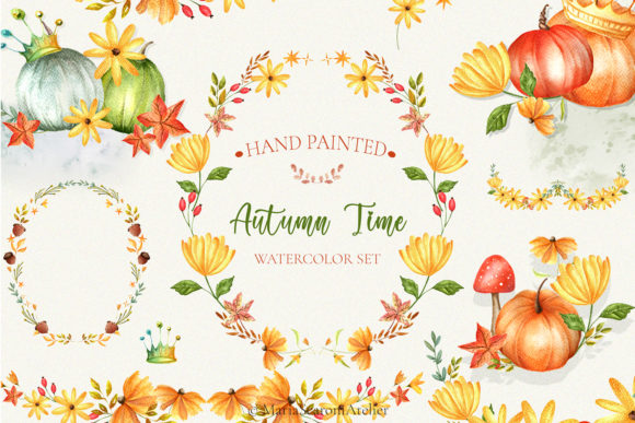 Autumn Time - Watercolor Set: A Designer’s Review for Local Branding & Packaging