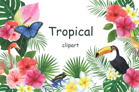 Clipart Tropical Watercolor Illustration: A Fresh Design Asset for Lifestyle and Creative Blogs
