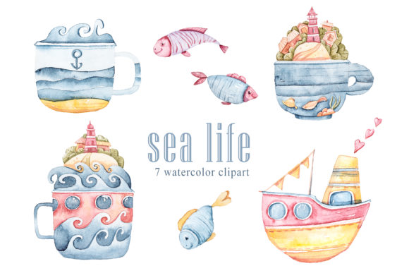 Cute Sea Animals Watercolor Illustrations for Blog & Editorial Design