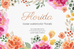 Florida Watercolor Floral Cliparts: Elegant Illustrations for Content Publishers