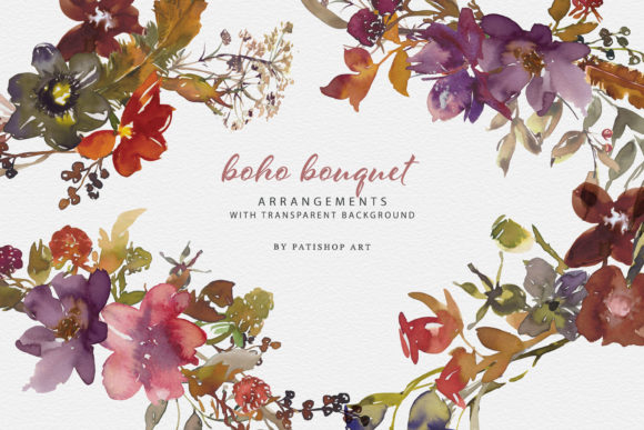 h1Watercolor Boho Floral Clipart Set for Digital Sellersh1
