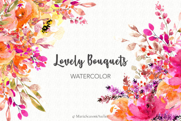 Soft Elegance Meets Handmade Charm in Lovely Bouquets – Watercolor Illustrations