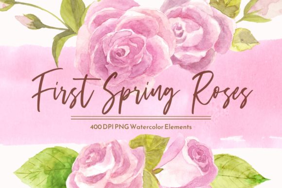 Spring Pink Roses Watercolor Clipart Set: A Fresh Editorial Illustration for Bloggers