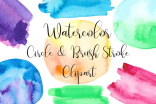 Watercolor Circle and Brush Stroke Illustrations for Blog and Editorial Design