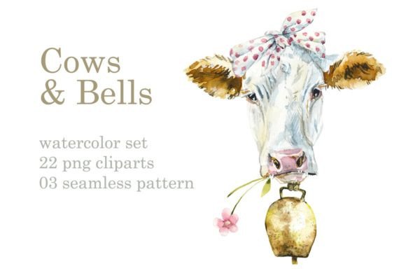 Watercolor Cute Cow and Bull Illustrations: A Brand Designer’s Review for Local Business Use