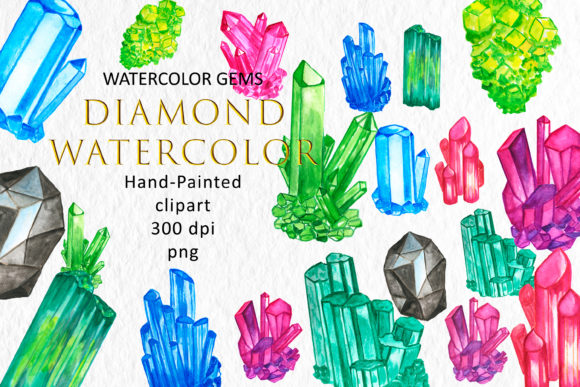 Watercolor Diamonds Colorful Crystal Illustrations: A Designer’s Honest Review for Branding and Marketing