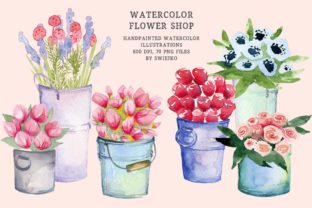 Watercolor Flower Shop - Mother's Day Illustrations for Soft, Feminine Editorial Design