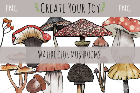 Watercolor Mushroom Illustrations: A Fresh Design Asset for Bloggers and Publishers