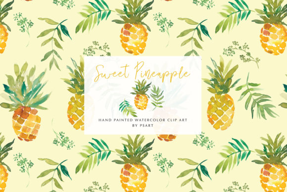 Watercolor Pineapple Illustrations for Real Design Projects