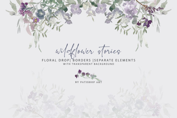 Watercolor Wildflower Borders & Illustrations for Crafters and Etsy Sellers